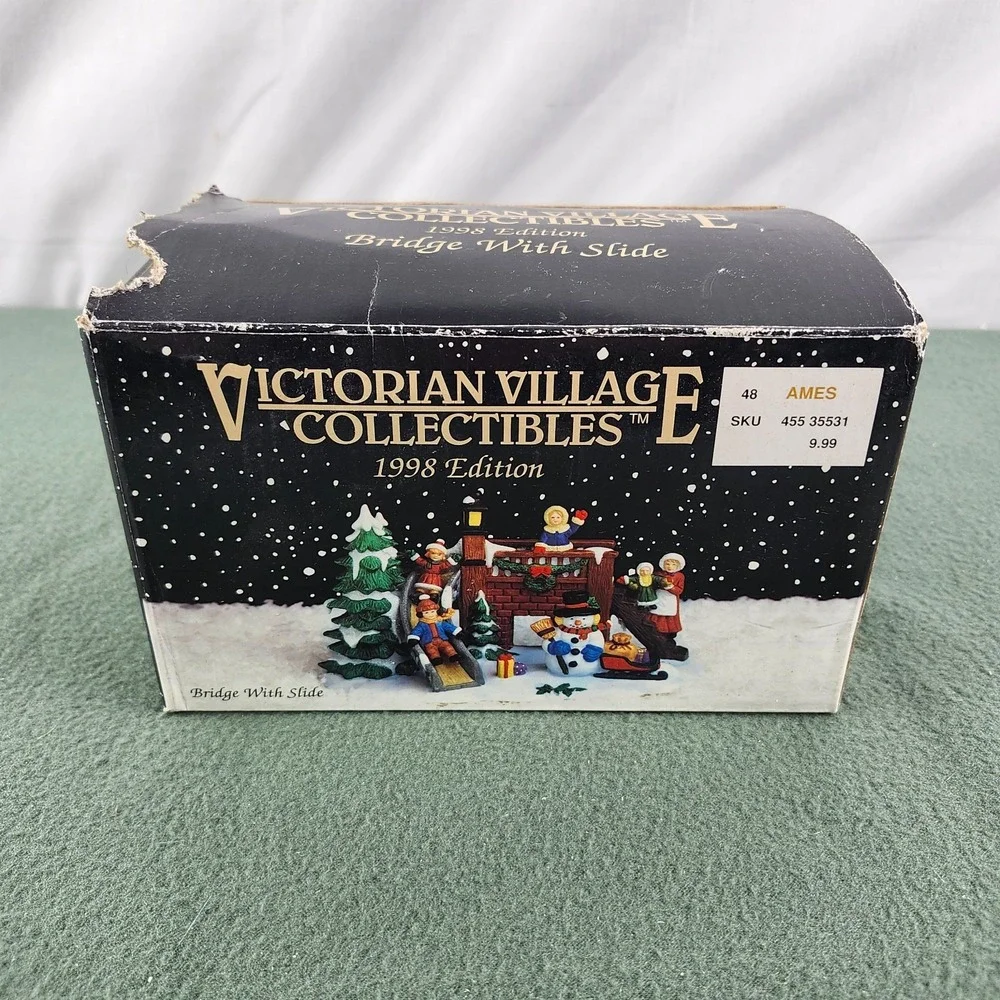 1998 Victorian Village Collectibles - Bridge With Slide - Vintage Retired